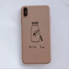 iPhone11 ケース ミルクティー くすみカラー 可愛い　韓国っぽ　スマホ