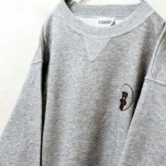 USA製 バイク 熊クマベア ロゴ スウェットトレーナー グレー灰色 L古着