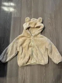 ベージュ フリース フード付きアウター
