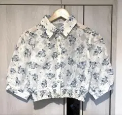 M*x様 花柄シャツ クロップド 青い花のサムネイル