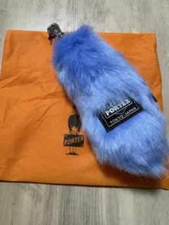 PORTER BROOM 青 ファー キーホルダー チャーム ポーター ブルーム