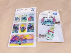 Disney スティッチ 3Dシール 前髪クリップ ２点セットのサムネイル