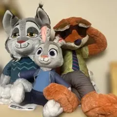 新品タグ付　ズートピア ぬいぐるみ 3体セット