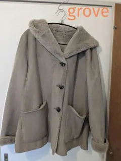 grove リバーシブルコート　フェイクファームートン Ｌサイズ