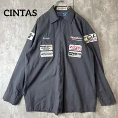 CINTAS 長袖シャツ ワークシャツ グレイ メンズ L 企業ロゴ
