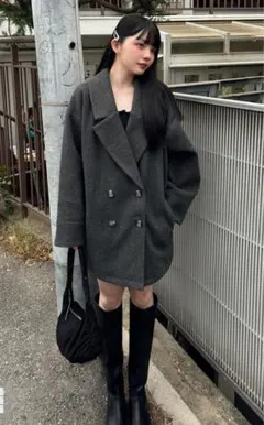 フェイクウールチェスターコート[kz570]