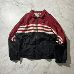 90s adidas トラックジャケット 万国旗タグ スリーストライプス 赤黒