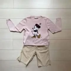 女の子　ユニクロ　ミニー　上下セット　130cm