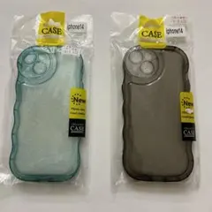 iPhone 14用ケース（ライトグリーン・ブラック）2個セット