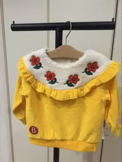 韓国キッズ ベロア生地 フラワー刺繍トレーナー 新品美品 ベベデピノ