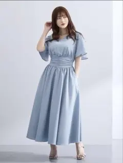 ERUKEI GINZA COUTUREロイヤルブルー ハイネックドレス XS - メルカリ
