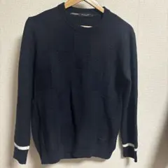 ブラックレーベル クレストブリッジ ネイビー チェック セーター M