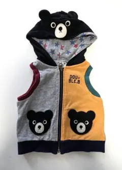 ミキハウス　ダブルビー　フード付きベスト　90