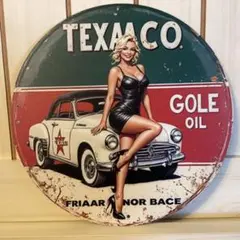 A-46 TEXACO GOLE OIL ブリキ看板 丸型 ヴィンテージ風のサムネイル