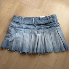 新品(試着のみ)【ZARA】TRF デニム ボックスプリーツ スカート
