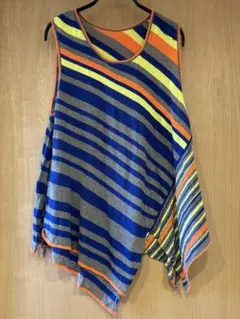 センソユニコ 慈雨　ストライプ ノースリーブ トップス　カットソー