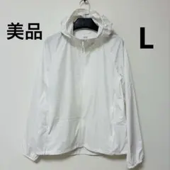 美品　ユニクロ　レディース　UVカット　パーカー　ホワイト　M 軽量　薄手　携帯