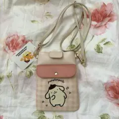 【新品】サンリオ　ポムポムプリン チェック柄　30周年記念ショルダーバッグ