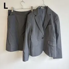 6041スーツ上下セット【美品】L スカート　ストライプ柄　ストレッチ　ビジネス