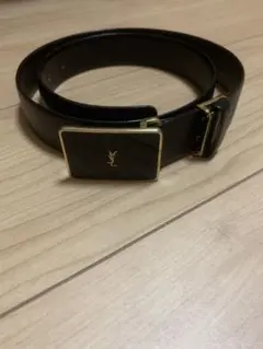 YSL ブラック レザーベルト ゴールドバックル イヴサンローラン
