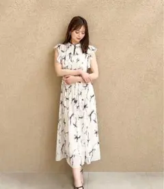 【USAGI ONLINE限定】完売商品　フリルスリーブリボンプリントワンピース