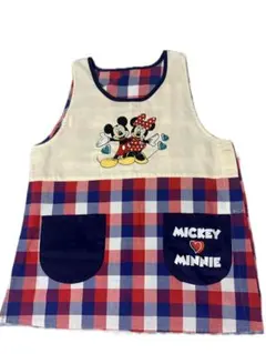 Disney ミッキー＆ミニー チェック柄エプロン