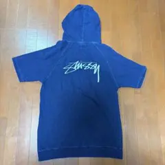 【定価半額以下】STUSSY 半袖スウェット パーカー フーディ XL ネイビー