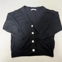 w closet 袖口フリル7分袖カーディガン ブラックのサムネイル