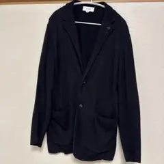 LARDINI 綿　ニットジャケット　黒のサムネイル