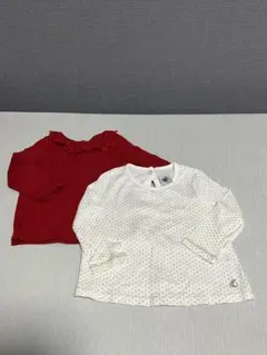 赤と白の長袖カットソーセット