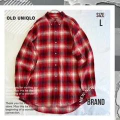 90s 紺タグ美品　OLDUNIQLO オールドユニクロ　 y2k ネルシャツ
