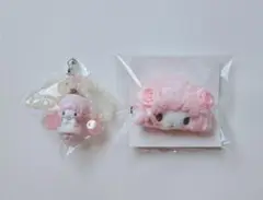 サンリオ ホワイトフリル シークレットヘアクリップ ストラップ ピアノ