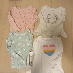 未使用あり 長袖カットソーセット サイズ4 ピンク ミント pekkle