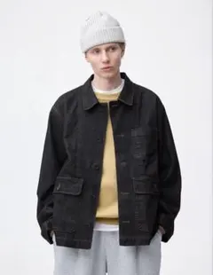 GU デニムワークジャケット　DARK GRAY ユニセックス