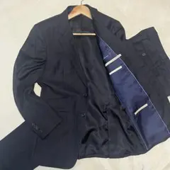 【美品】ポールスミス×ゼニア スーツ セットアップ XL 黒 ピンストライプ
