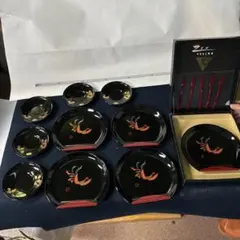 やまもと寛斎　ZEN 漆器食器セット と山中塗り菓子皿のコラボ