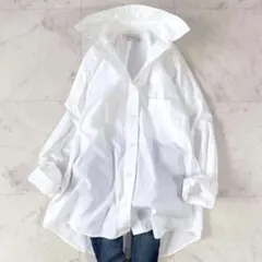 ドゥーズィエム クラス　コットン　ボーイフレンドシャツ　長袖　フリー　ホワイト