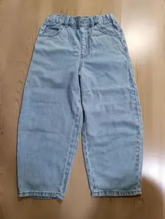 ＧＵ　ライトデニムバレルレッグジーンズ　120