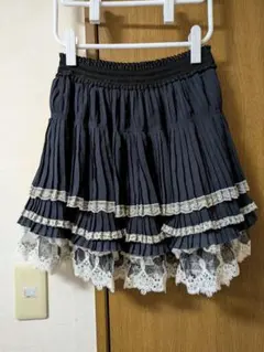 axes femme シフォンレースミルフィーユスカート(ネイビー) ロリィタ