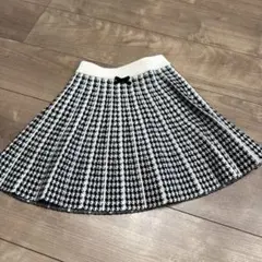 エニィファム　千鳥格子柄　ミニスカート　ニットスカート　プリーツ　110