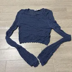 ZARA 透かし編みトップス　Lサイズ