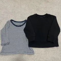 ベビー黒トレーナーとロンT 80cm&90cm
