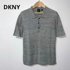 DKNY ディーケーエヌワイ グレー ポロシャツ M 麻 リネン 伸縮性ありのサムネイル