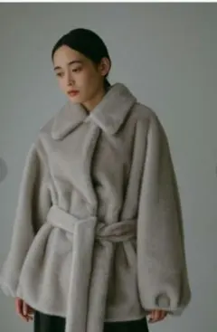 【新品未使用タグ付き】CASAFLINE カーサフライン ウールファーコート CASA FLINE カーサフライン 1194307001 ウール ファー コート F