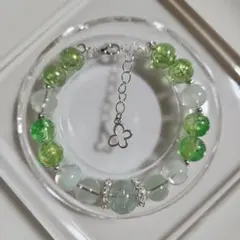 緑系ガラスビーズブレスレット