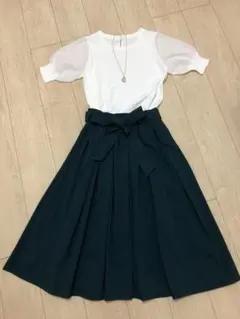 BEAMS HEART ウエストリボンスカートSサイズ