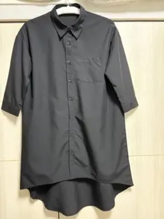 BLUE STRIVE シャツワンピース ブラック 七分袖