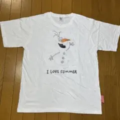 ディズニー　アナ雪　オラフ Tシャツ ホワイト 未使用　男女兼用　フリーサイズ