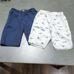 ネイビーとシャークプリント半ズボンセット120 2枚