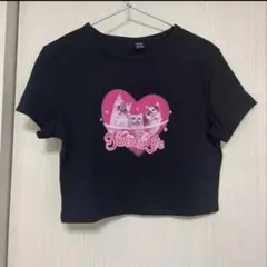SHEIN シーイン　半袖 Tシャツ 猫 y2k ショート丈